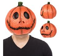 Maschera horror del tema della zucca - Copertura inquietante per la faccia di zucca, Masche per lo scherzo del cosplay di Halloween | Maschera di zucca realistica, maschera mostro di zucca, copertina