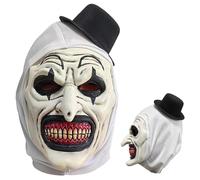 Maschera Horror di Halloween, Maschera da Clown Mortale, Maschere Assassino con Cappelli, Maschere Horror di Halloween in Lattice, per la Festa in Costume di Carnevale - A