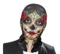 Maschera horror di Halloween, maschera spaventosa di Halloween | Copricapo completo in rete divertente horror | Copertura elastica per il viso spaventosa e divertente per feste in maschera e