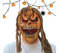 Maschera horror - Maschera in silicone realistica horror | Maschera horror | Coperta viso Cosplay | Acconciatura surreale per travestimenti, accessori per l'orrore dei costumi,