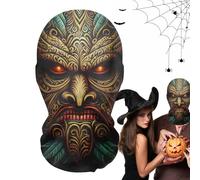 Maschera horror per Halloween, divertente copricapo in rete, realistica e traspirante, maschera fantasma per feste in maschera e cosplay