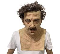 Maschera Horror per Uomini Anziani di Halloween, Maschera per il Viso Umano Realistica Raccapricciante, Maschera per Uomo Anziano in Lattice Antirughe per Adulti Puntelli Cosplay，B