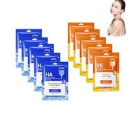 Maschera Idratante All'acido Ialuronico, Maschere Viso Idratanti E Vitamina E, Vitamine Secche, Maschera Notturna Al Collagene, Riducono L'oscurità Della Pelle, 10 Unità