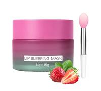 Maschera idratante per labbra - 15 g di crema nutriente doppio colore | Balsamo per labbra per la notte con pennello in silicone | Per donne: migliora la secchezza, idratante, cura per labbra