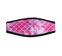 Maschera imbottita in neoprene per immersioni subacquee e snorkeling, protegge i capelli e protegge i capelli con motivo a conchiglia rosa, 18,5 x 8 cm