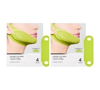 Maschera in gel lifting rinfrescante a V, confezione da 4 - Contiene estratto di cactus da 1000 ppm e Aquaslim EX per ridurre il gonfiore e scolpire la mandibola in un trattamento di 30 minuti.