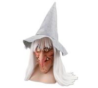Adulti Grigio Strega Halloween Raccapricciante Pauroso Incantesimo Stampo Mask A