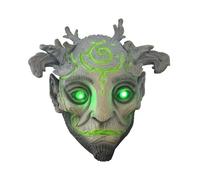 Maschera in lattice da elfo verde, per Halloween, fantasia, mostro, con capelli opzionali e luce LED, accessorio per costume in lattice ecologico per feste