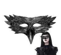 Maschera in maschera per donne - Mascher mezza faccia creativa in pelle con aquila, mschera cosplay in corvo gotico per Halloween e feste in costume, maschra per occhi di ruolo di lusso con cinturi