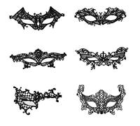 Maschera in Pizzo Maschera per occhi Sexy Confezione da 6 Maschere Veneziane Donna Maschera per occhi Nera per Mardi Gras Masquerade Halloween Fancy Dress Ball Maschera per il viso Gotico (Stile 1)