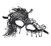 Maschera in pizzo nero a forma di animale copertura per il viso accessori | Copertura per viso in pizzo nero per abito da sera Natale carnevale giochi di ruolo Capodanno matrimonio compleanno servizio