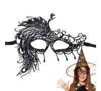 Maschera In Pizzo Nero costume copriviso elegante motivo animalier
