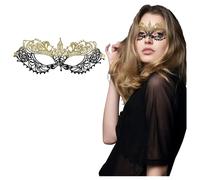 Maschera in pizzo per donne, festa veneziana, ballo, martedì grasso, Halloween, Ana Nero Oro, taglia unica