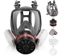 Maschera integrale a gas Maschera respiratoria riutilizzabile a gas di sopravvivenza nucleare e chimica con filtro al carbone attivo 6001 cn e 40 mm contro gas/polvere/vapori/fumi per prodotti
