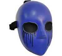 Maschera Jack senza occhi Deluxe in lattice spaventoso Killer Cosplay Masquerade Halloween Prop Blu