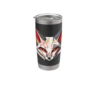 Maschera Kitsune giapponese Maschera Inari Fox Stile Origami Bicchiere termico in acciaio inox doppia parete