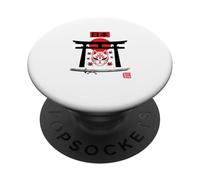 Maschera Kitsune Spirito del cancello Torii della foglia PopSockets PopGrip Adesivo