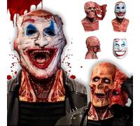 Maschera Lattice Clown Horror Halloween - Maschera Joker Staccabile a Doppio Strato con Teschio Insanguinato Sotto Mas-chera, Oggetti Scena Giochi ruolo spaventosi, Adulti in Stile Horror
