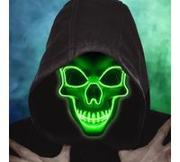 Maschera LED per Halloween,Maschera Luminosa e Spaventosa LED,Costume Spaventoso con Luce per Adulti,Ideale per Festival,Feste,Carnevale,Natale,Cosplay-per Bambini,Uomini e Donne,Si Illumina al Buio