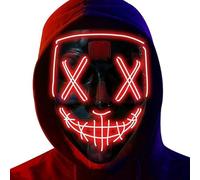 Maschera LED per Halloween: Purge Horror Design luminoso al buio, 4 modalità di illuminazione per brivido, carnevale e carnevale. Maschera universale per cosplay come costume da festa per bambini