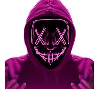 Maschera LED per Halloween: Purge Horror Design luminoso al buio, 4 modalità di illuminazione per brivido, carnevale e carnevale. Maschera universale per cosplay come costume da festa per bambini
