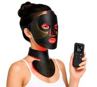 Maschera LED viso e collo in silicone, luce rossa 630 nm e 850 nm NIR | 180 LED, 8 modalità, controller ricaricabile, protezione occhi e vestibilità flessibile, Modello 2309-B-A