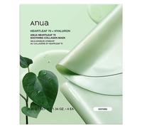 ANUA Maschera Al Collagene Lenitiva Heartleaf 70, Maschera Viso Notturna Per Pelle Di Vetro, Acido Ialuronico, Collagene, 38 G/4 Pezzi
