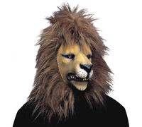 Maschera Leone con Capelli in Peluche per Adulto