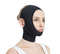 Maschera Lifting Viso Benda compressiva for il viso, maschera for dormire, cintura dimagrante for, strumenti for ridurre doppio mento(Black,S)