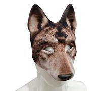 Maschera lupo in tessuto, EVA 26 x 20 cm, design leggero, maschera a mezzo viso con lupo mannaro per feste di Halloween, cosplay, accessorio per costume per adulti e ragazzi in maschera, carnevale
