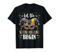 Maschera Mardi Gras Let The Shenanigans Begin Uomini Donne Bambini Maglietta
