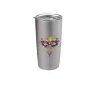 Maschera Mardi Gras Masquerade Let The Shenanigans Begin Bicchiere termico in acciaio inox doppia parete