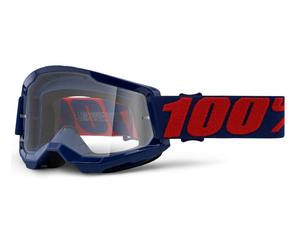 MASCHERA MASCHERINA MX CROSS 100% STRATA 2 MASEGO BLU RED GOGGLE