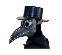 Maschera medico della peste Maschera di Halloween spaventoso naso lungo uccello becco Maschera medico della peste Maschera Steampunk Becco puntelli neri per la festa di Halloween Maschera testa medico
