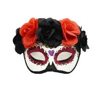 Maschera messicana da donna con teschio di zucchero del giorno dei morti, per Halloween, cosplay, feste (stile 2)