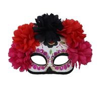 Maschera messicana da donna con teschio di zucchero del giorno dei morti, per Halloween, cosplay, feste (stile 4)