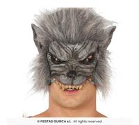 Maschera Mezza Facciale Lupo Mannaro Vinile Adults Fiestas Guirca Halloween
