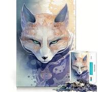 Maschera mistica della volpe Kitsune per adulti, puzzle da 1000 pezzi, giocattolo rilassante, antistress, bordi precisi, regalo premuroso (38x52cm)