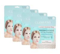 Maschera Monouso In Hydrogel LUXURY DIAMOND MASK Anti Age-Rassodante, Con Acido Ialuronico, Contiene Polvere Di Diamante 24g (4 Unità)