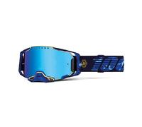 MASCHERA MOTO 100% ARMEGA LE BRUNI SIGNATURE NAVY/BLUE ORO LENTE BLU SPECCHIATA