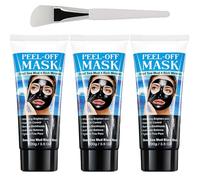 Maschera nera al fango del Mar Morto, maschera detergente peel-off ricca di minerali, maschere viso per la rimozione dei punti neri per la pulizia profonda di sporco, pori e pelle (3Pcs)