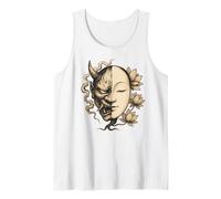 Maschera Noh Demon Buddha Zen Japan Lotus Balance Art Canotta