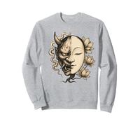 Maschera Noh Demon Buddha Zen Japan Lotus Balance Art Felpa
