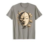 Maschera Noh Demon Buddha Zen Japan Lotus Balance Art Maglietta