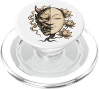 Maschera Noh Demon Buddha Zen Japan Lotus Balance Art PopSockets PopGrip per MagSafe