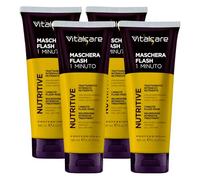 Maschera NUTRITIVE FLASH 1 MINUTE, Trattamento Intensivo Nutriente. Con Ceramidi Vegetali e Pantenolo, Per Capelli Secchi, Spenti 190ml (4 Unità)