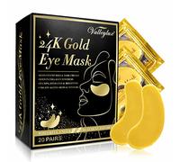 Maschera Occhi all'Oro 24K, 20 Paia - Maschere Gel al Collagene - Confezione Prova Unisex per Occhi Gonfi, Borse Sotto gli Occhi, Occhiaie & Rughe