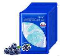 Maschera Occhi Aloe Vera,Maschera Labbra Notte e Patch Occhis,Patch Occhi e Labbra,Anti-Età & Idratazione Intensa, Estratto di Aloe Vera, Delicato ed Efficace,Blu