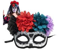 Maschera occhi del Giorno dei Morti Teschio Floreale Mezzo Viso Decorazione
