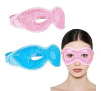 Maschera Occhi Gel Freddo 2 Pezzi Maschera Occhi Gel Cooling Eye Mask Regolabile Patch Occhi Riutilizzabili Per Affaticamento Degli Occhi Aiuto Per Il Sonno Emicrania Cura Della Bellezza Rosa, Blu